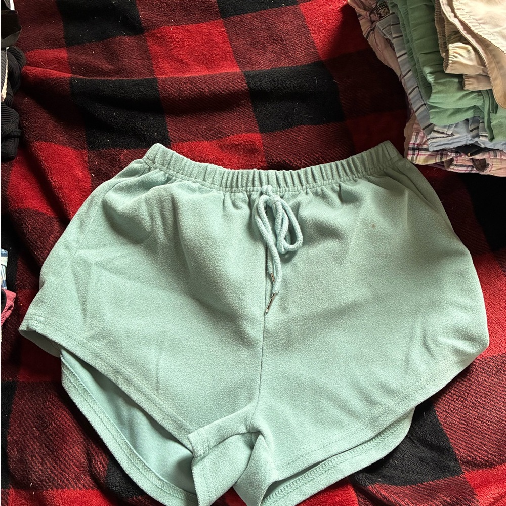 SHEIN Mint Green Drawstring Athletic Shorts
